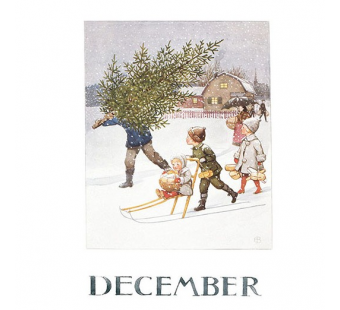 Postkaart December (Elsa Beskow)
