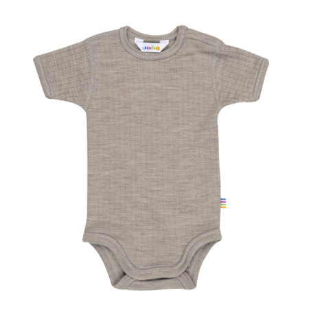 Joha merinowollen romper korte mouw bruingrijs (62886)