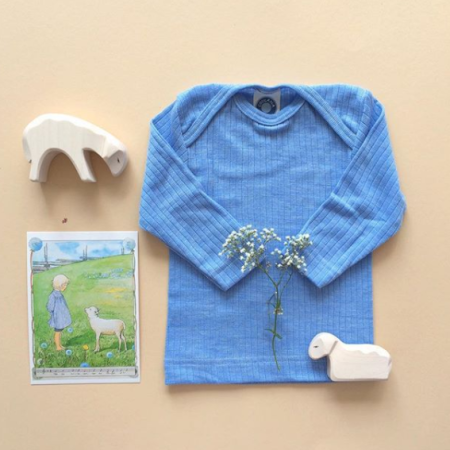 Cosilana longsleeve blue cotton/wool/silk soft blue  (91032)