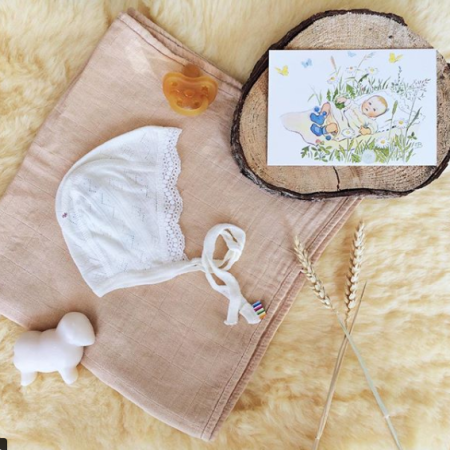 Joha kanten mutsje wit 85% wol 15% zijde (96492) (50) 