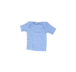 Cosilana short sleeved shirt cotton/wool/silk soft blue