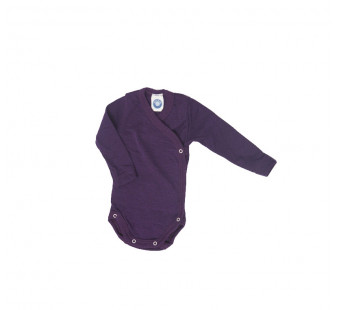 Cosilana long sleeved wrap-around body 70% wool 30% silk purple(71063)