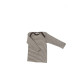 Cosilana lange mouw t-shirt met envelophals 70% wol 30% zijde  bruin gestreept (71033)