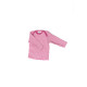 Cosilana lange mouw t-shirt met envelophals 70% wol 30% zijde  roze gestreept (71033)