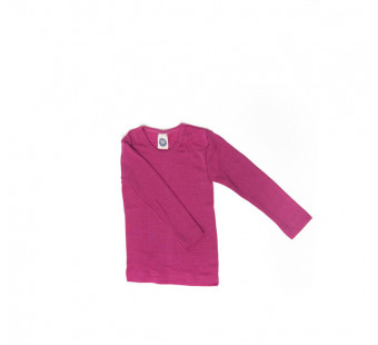Cosilana lange mouw shirt 70% wol 30% zijde effen roze (71233)
