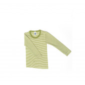 Cosilana lange mouw t-shirt  70% wol 30% zijde  groen gestreept