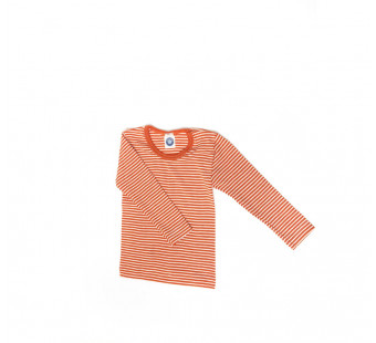 Cosilana long sleeve shirt 70% wool 30% silk orange striped (71233)