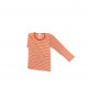 Cosilana lange mouw tshirt 70% wol 30% zijde oranje gestreept (71233)
