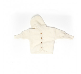 Cosilana woolcottonfleece jacket with hood natural  (48930)