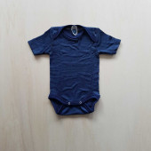 Cosilana short sleeved baby romper 70% wool 30% silk  marine (71052)