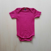 Cosilana short sleeved baby romper 70% wool 30% silk  pink (71052)