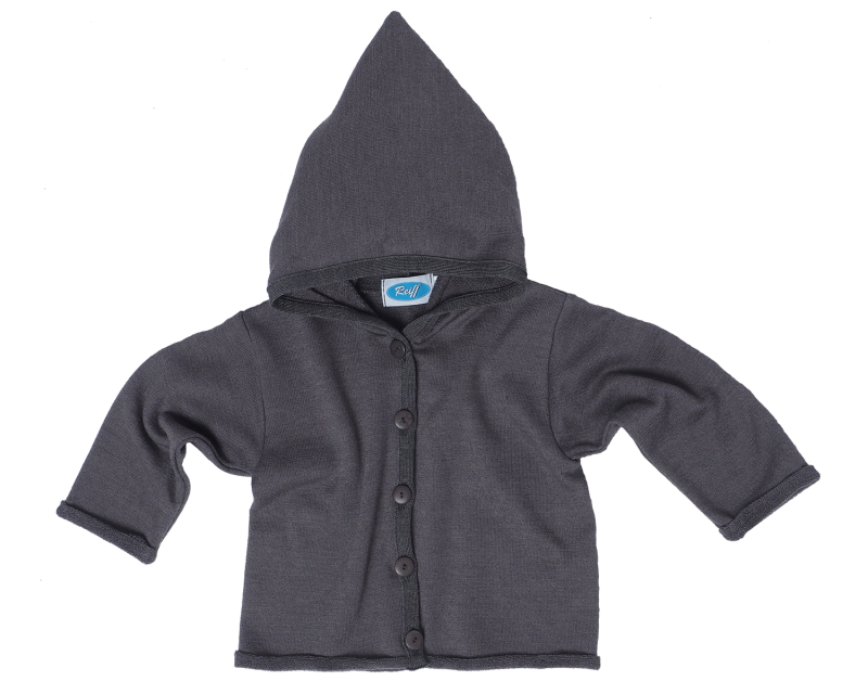 Reiff wool silk terry cardigan with hood Grey