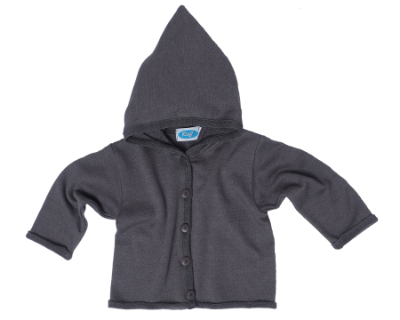 Reiff wool silk terry cardigan with hood Grey