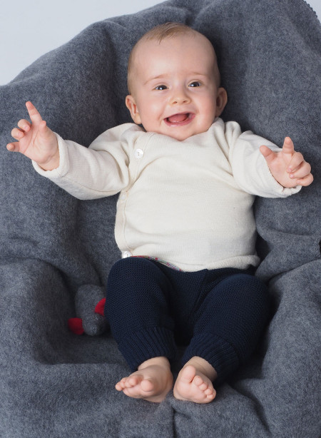 Reiff wool silk wrap round terry cardigan natural