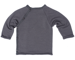 Reiff wool silk wrap round terry cardigan grey