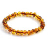 Amber elastische armband voor volwassenen cognac kleurig