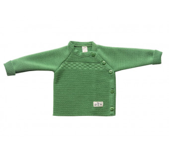 Lilano knitted woolen wrap around sweater green