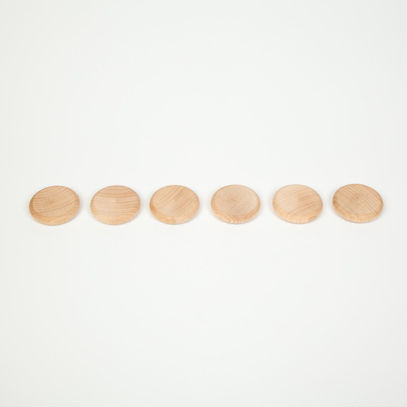 Grapat set van 6 naturelkleurige munten (16-155)
