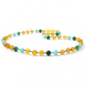 Raw amber necklace multi coloured 32cm