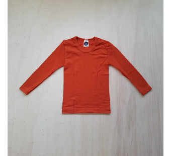 Cosilana lange mouw tshirt 70% wol 30% zijde oranje (71233)