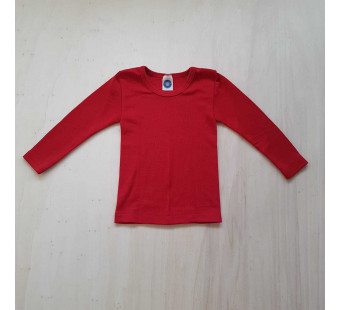 Cosilana lange mouw shirt 70% wol 30% zijde rood (71233)