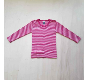 Cosilana lange mouw shirt 70% wol 30% zijde roze gestreept  (71233)
