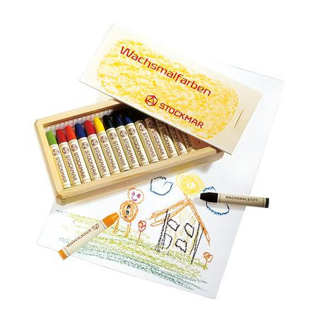 Stockmar Wax crayons- 16 colours in Wooden Box
