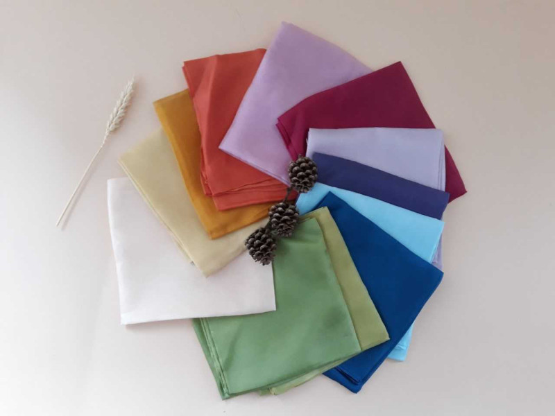 Filges zijde doeken per stuk diverse kleuren en maten