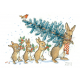 Postal card A Rabbit Carrying a Christmas Tree (Molly Brett)