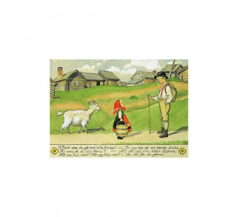 Postcard girl with goat  (Elsa Beskow)