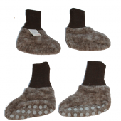 Cosilana baby boots made of woolcotton fleece  brown (48910)