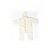 Cosilana woolcotton fleece suit with foldable gloves and booties natural (48918)