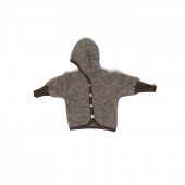 Cosilana woolcottonfleece jacket with hood brown (48930)