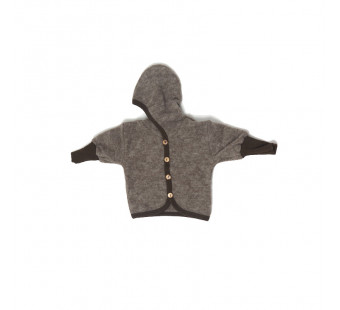 Cosilana woolcottonfleece jacket with hood brown (48930)