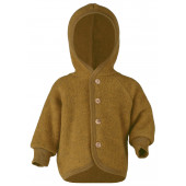 Engel woolfleece jacket with hood Saffron