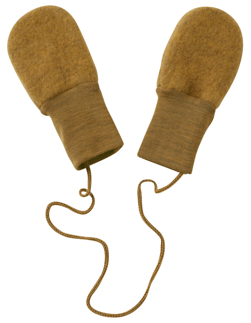 Engel woolfleece mittens Saffron