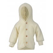 Engel woolfleece jacket with hood Saffron