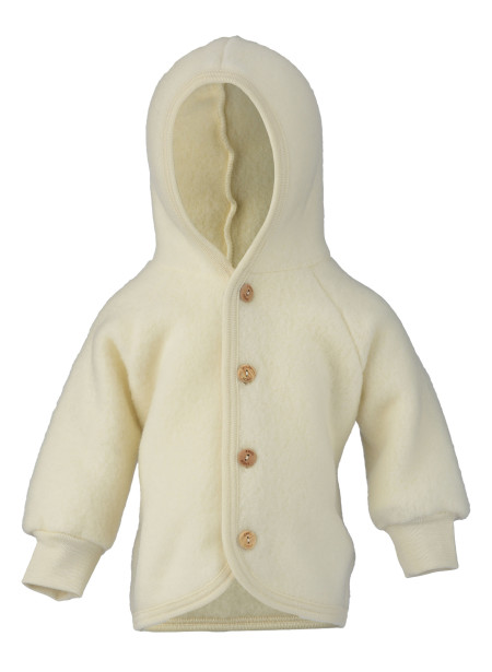 Engel woolfleece jacket with hood Saffron