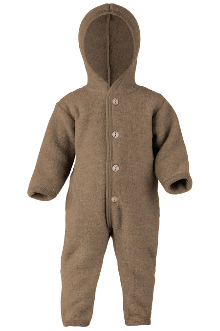 Engel woolfleece overall with hood Walnut melange