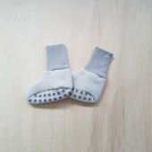 Cosilana baby boots made of woolcotton fleece  soft grey (48910)