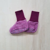 Cosilana baby boots made of woolcotton fleece  wine red (48910)