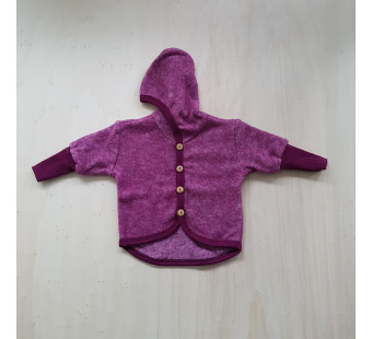 Cosilana woolcottonfleece jacket with hood wine red (48930)