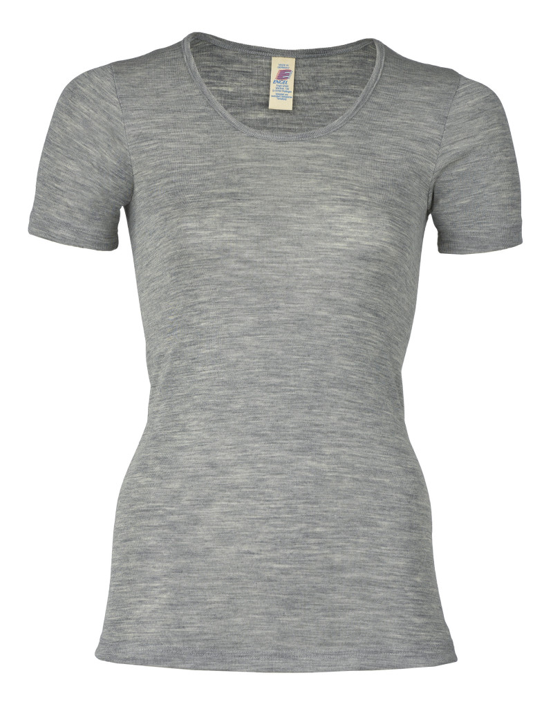 Engel wool silk short sleeved shirt soft grey