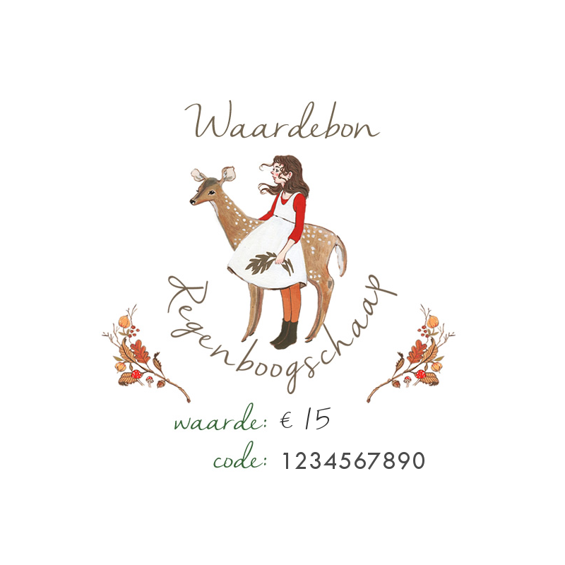 Waardebon van €15 voor Regenboogschaap (digitaal)