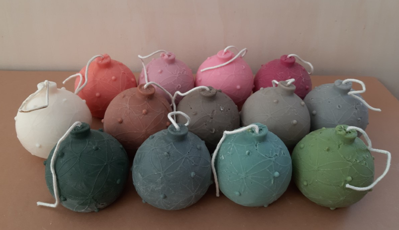 Koolzaadwas kaarsen kerstbal