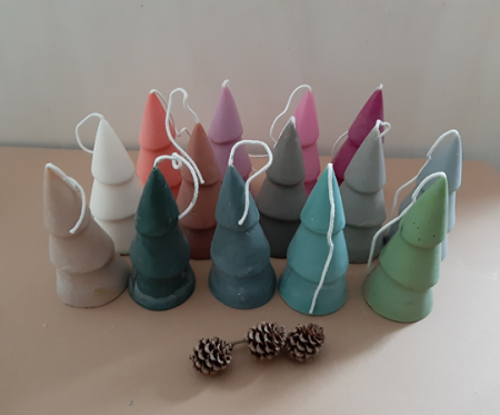 Candle made of rape seed wax christmas tree