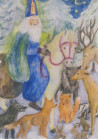 Postal card Saint Nicolaus with the animals