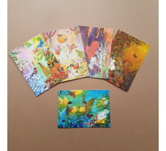 Set of 5 postal cards angels