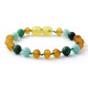 Raw amber bracelet Jade and Amazonite