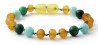 Raw amber bracelet Jade and Amazonite